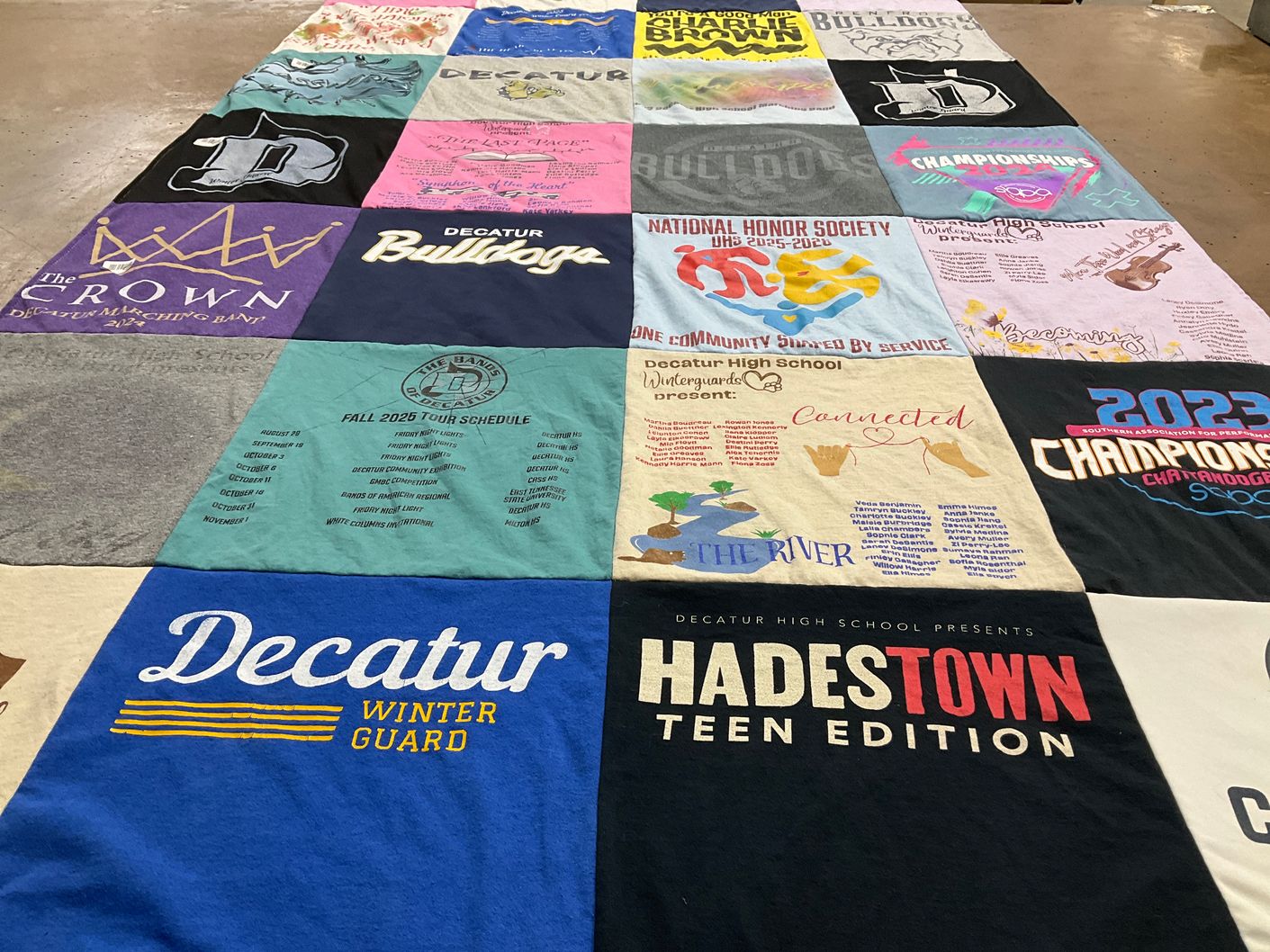 T-shirt quilt featuring decatur bulldogs by Kimberly from GA