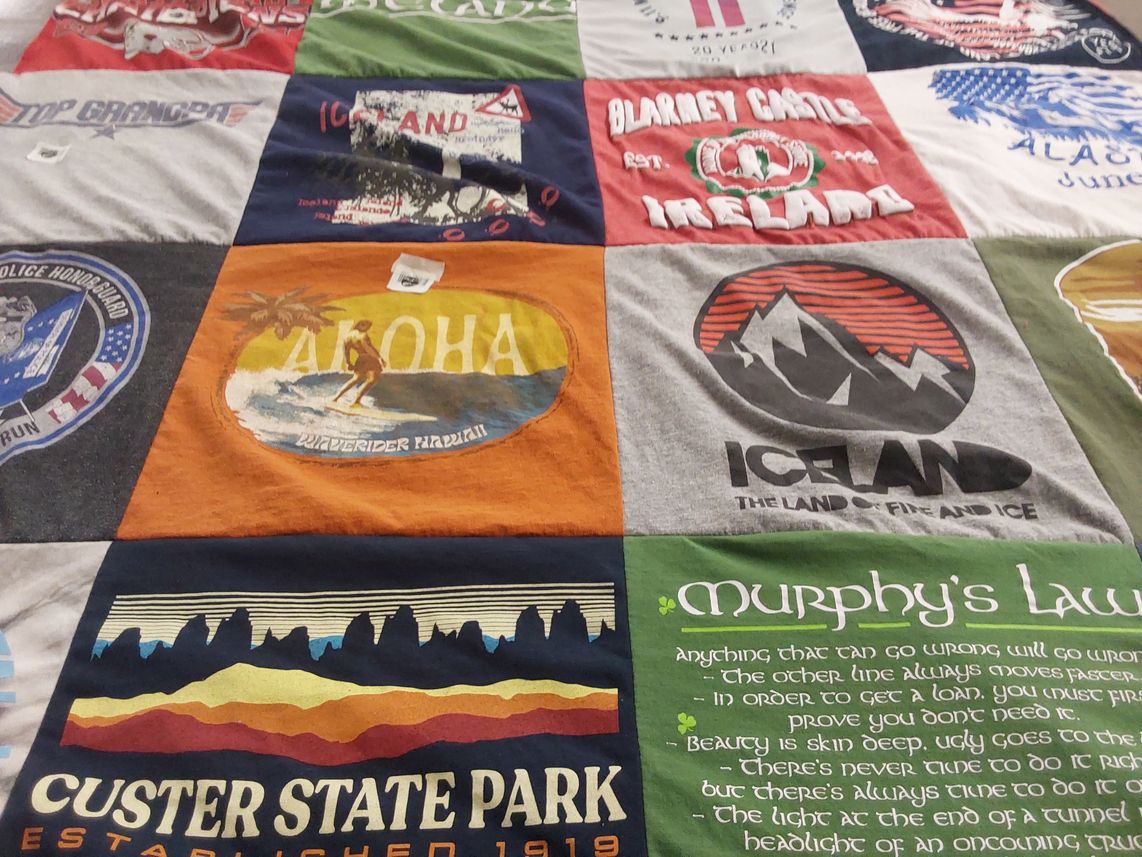 T-shirt quilt with travel, nature themes by John from OH