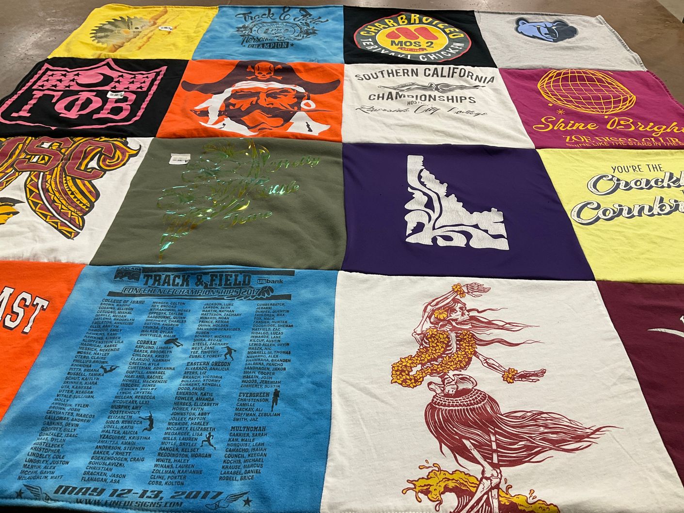 T-shirt quilt from university of southern california by Kanessa from TN