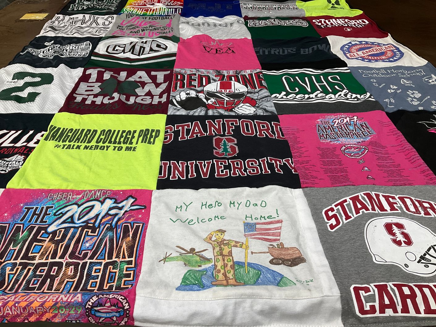 T-shirt quilt featuring red zone by kelley from CA