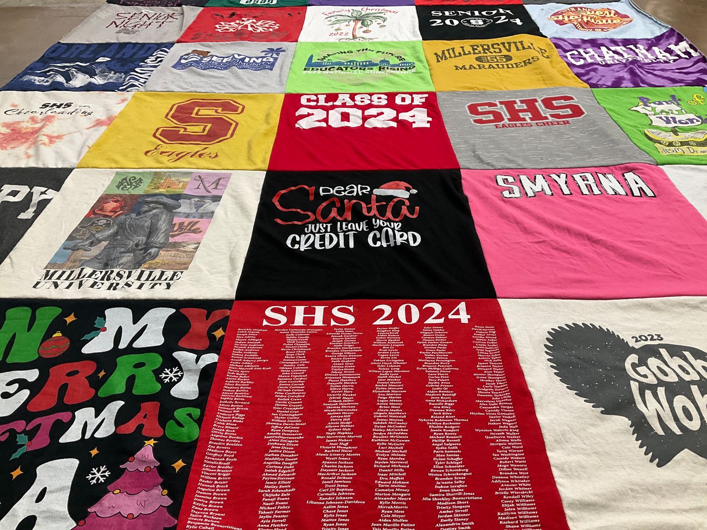 T-shirt quilt featuring shs cheerleading, shs eagles cheer by Liza from DE