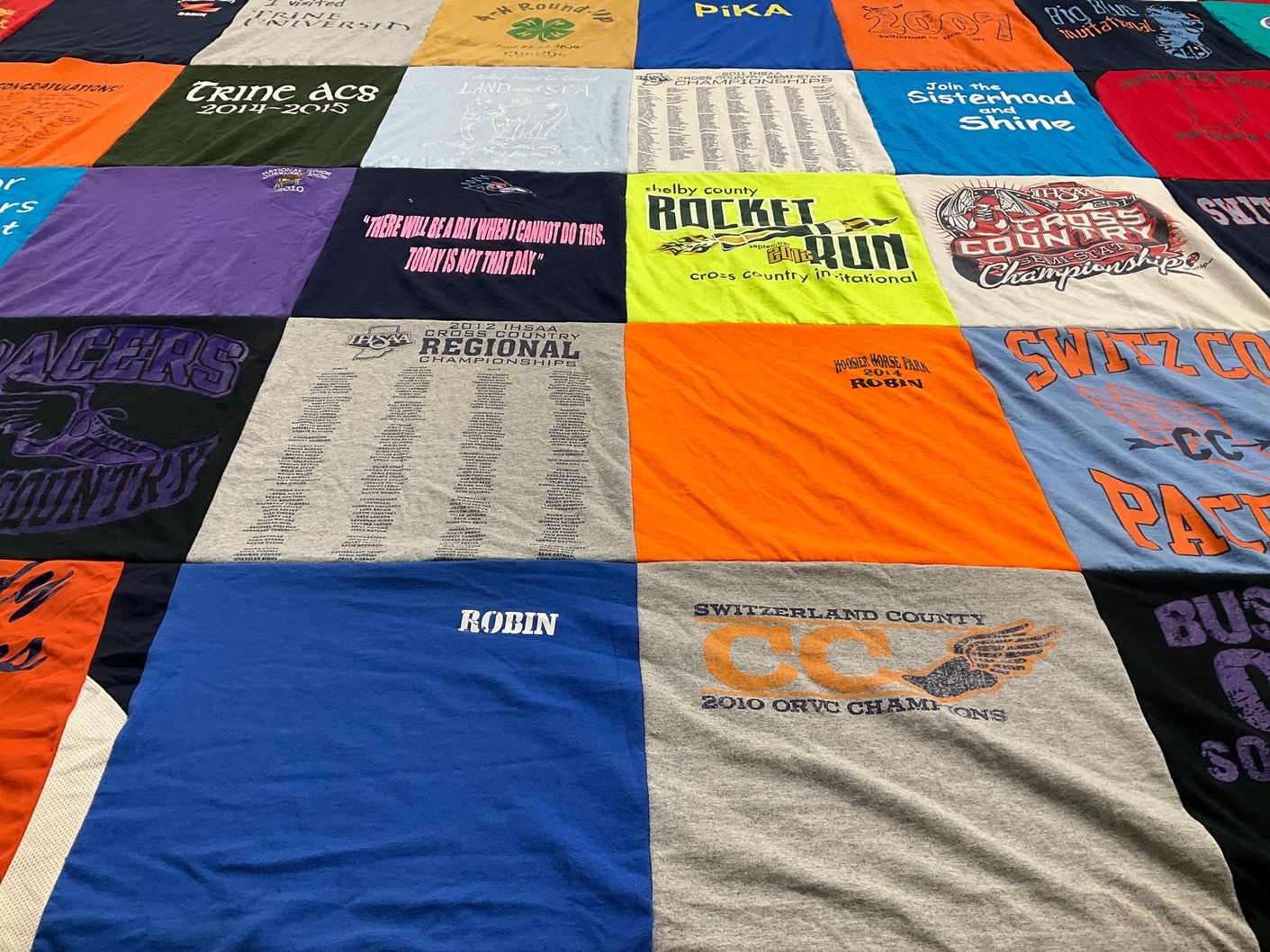 T-shirt quilt featuring switzerland county cross country, switzerland county pirates by Robin from KY
