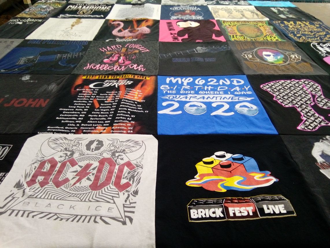 T-shirt quilt with music, events themes by Cheryl from NV
