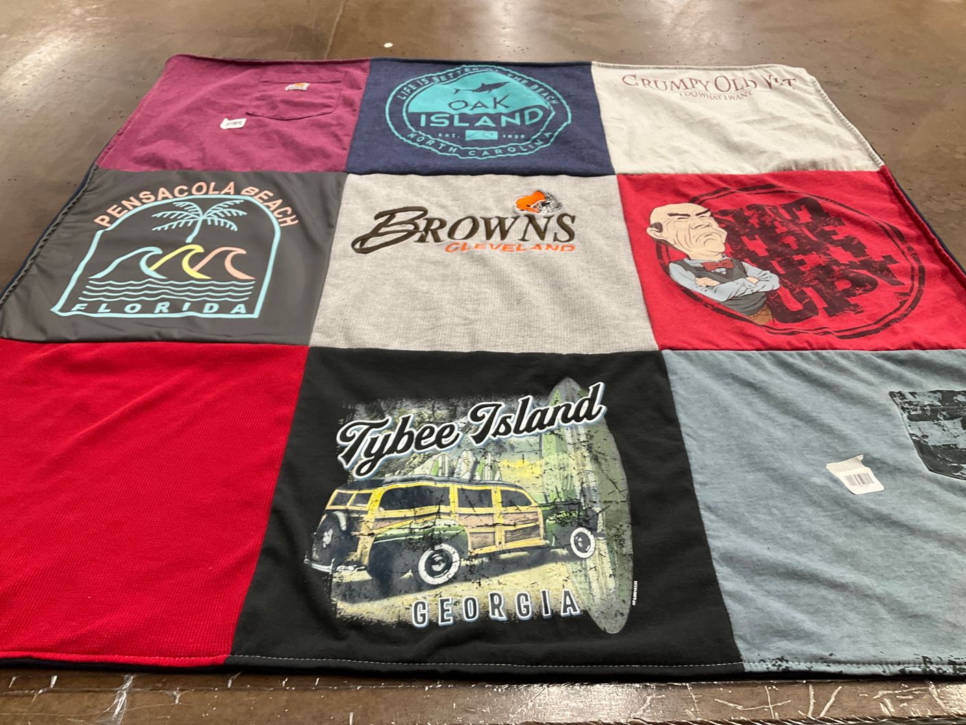 T-shirt quilt featuring browns, cleveland browns by Kari from OH