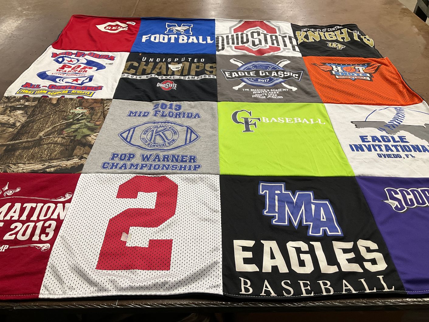 T-shirt quilt featuring ohio state university, tma eagles by Rhonda from FL