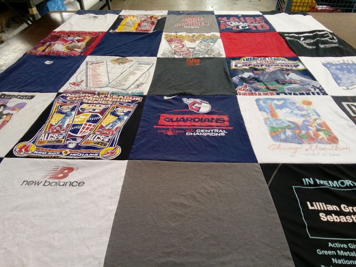 T-shirt quilt featuring cleveland guardians by Linda from OH