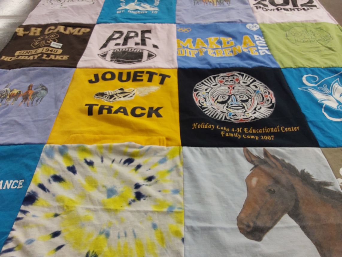 T-shirt quilt featuring joutett track by Debbie Jo from VA