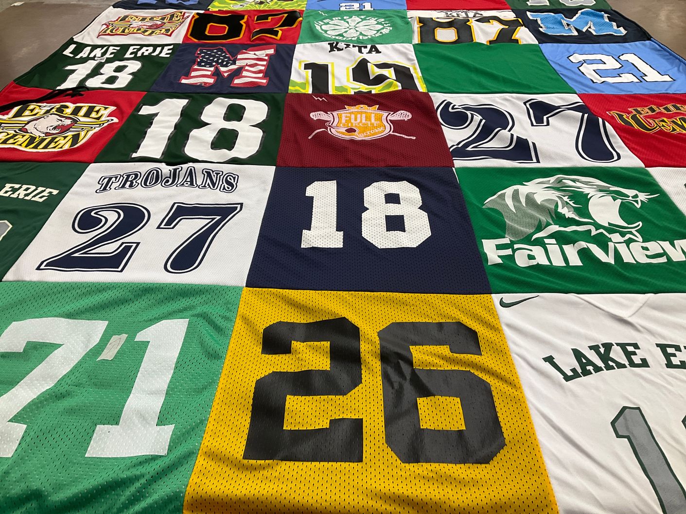 T-shirt quilt featuring lake erie college, fairview university by Mary from NC