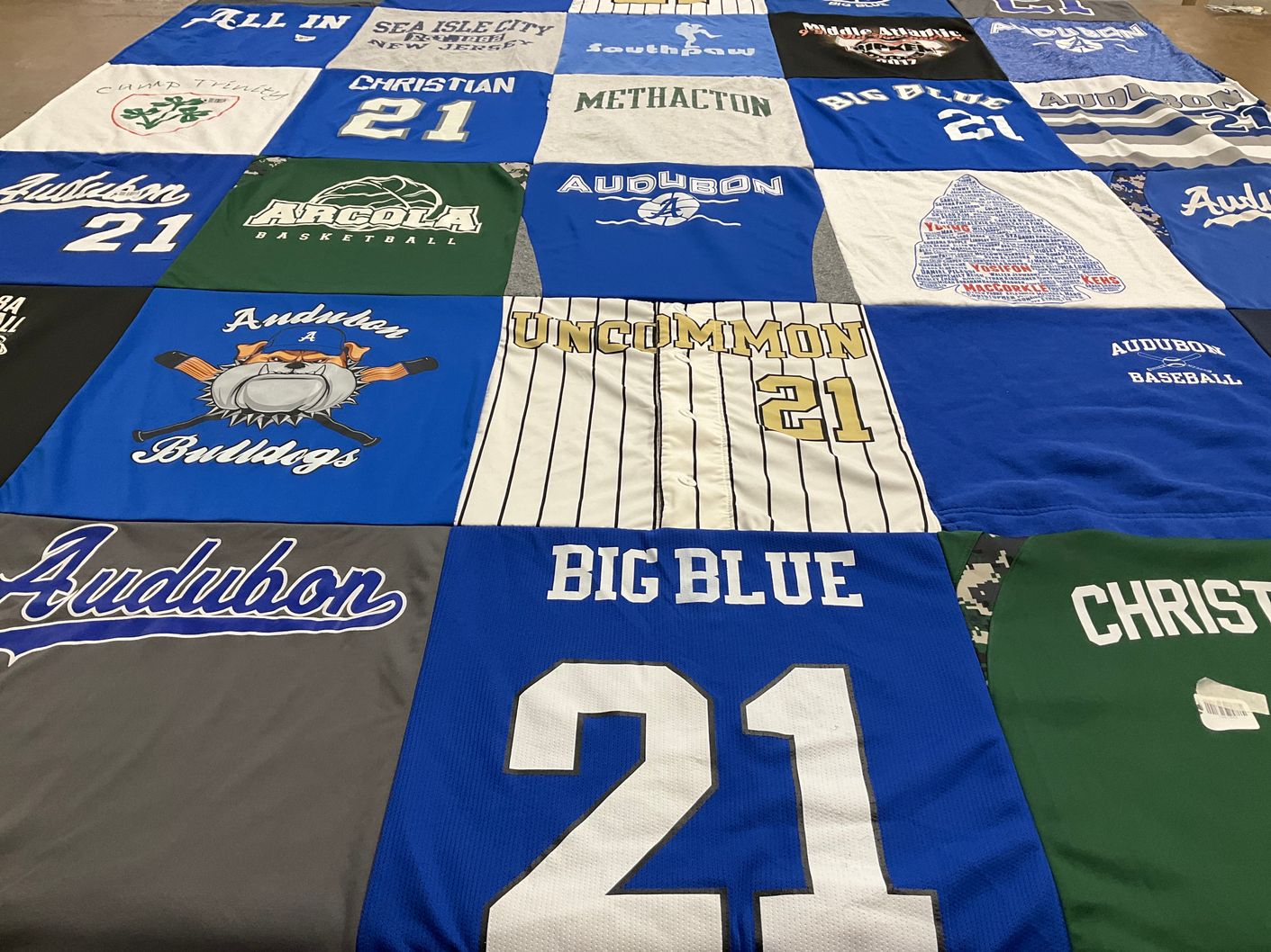 T-shirt quilt featuring audubon sports by Jennifer from PA