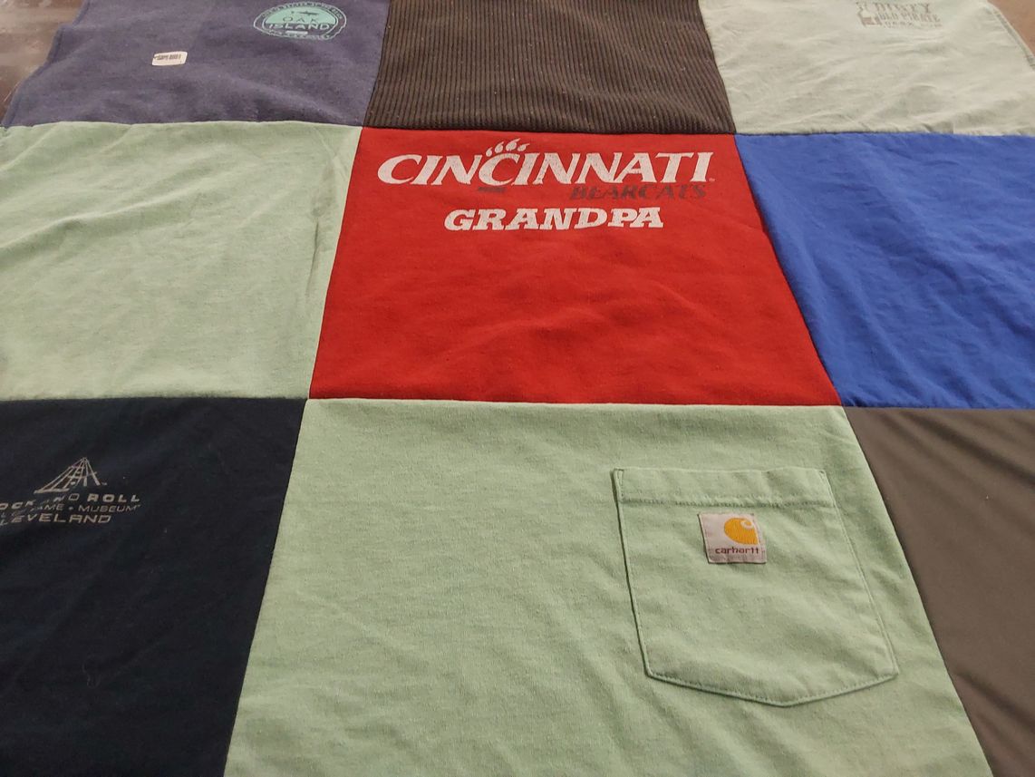 T-shirt quilt featuring cincinnati bearcats by Kari from OH