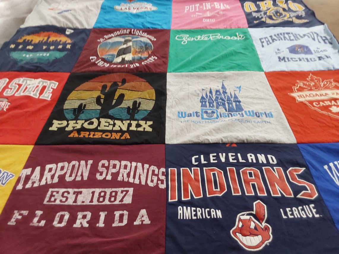 T-shirt quilt featuring cleveland indians by Ilona from OH