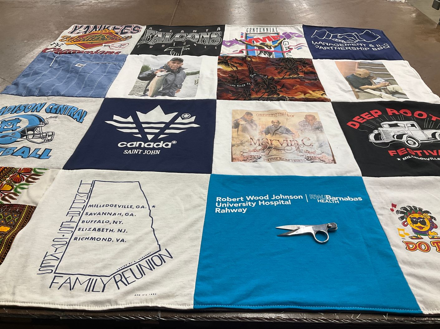 T-shirt quilt featuring yankees by marisa from NJ