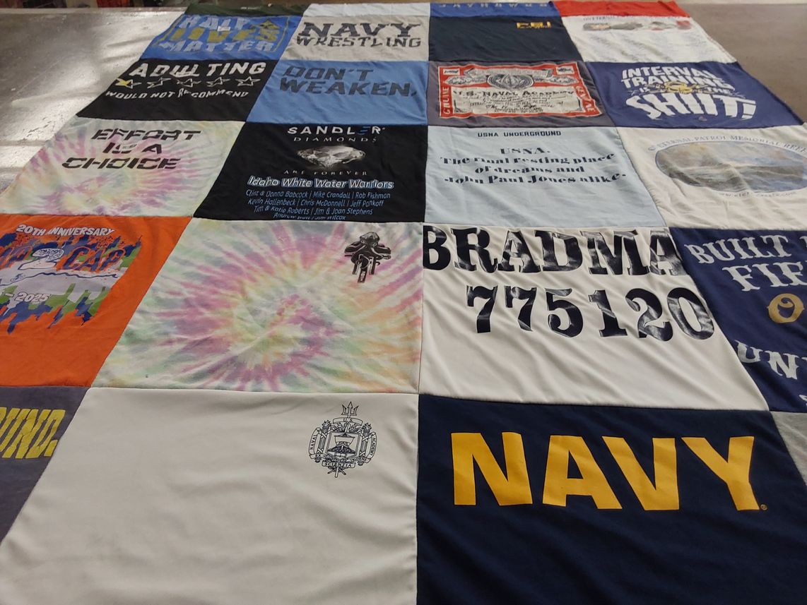 T-shirt quilt from united states naval academy by Bradford from VA
