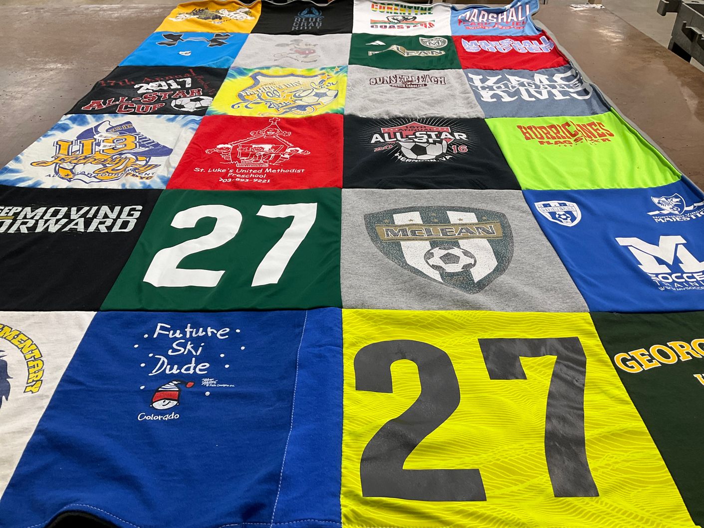 T-shirt quilt featuring mclean high school soccer team by Linda B. from VA