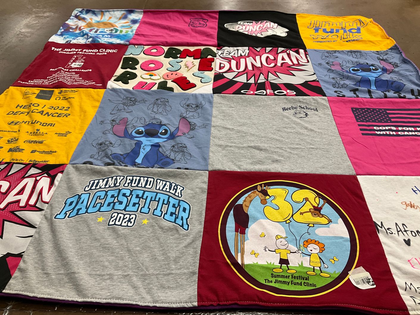 T-shirt quilt from beebe school by Pauldine from MA