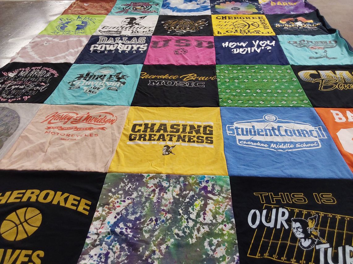 T-shirt quilt featuring cherokee braves by Cindy from SD