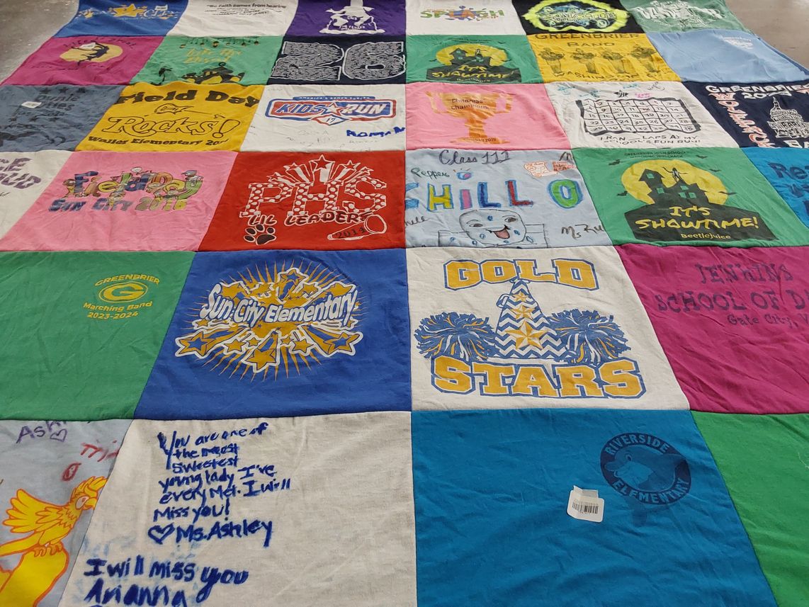 T-shirt quilt from sun city elementary school, greenbrier elementary school by Mitzi from GA