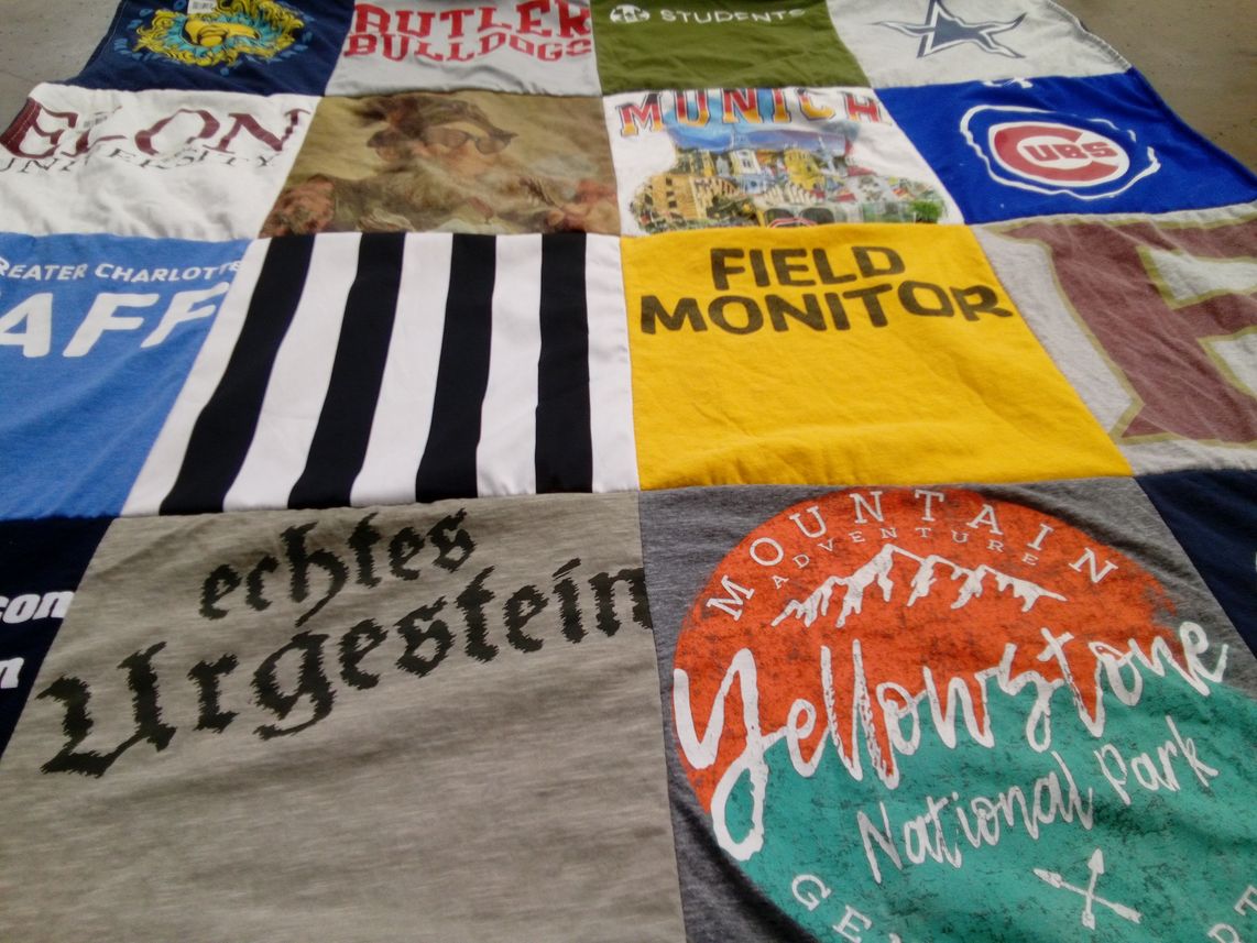 T-shirt quilt from elon university, butler university by Kimberly from NC