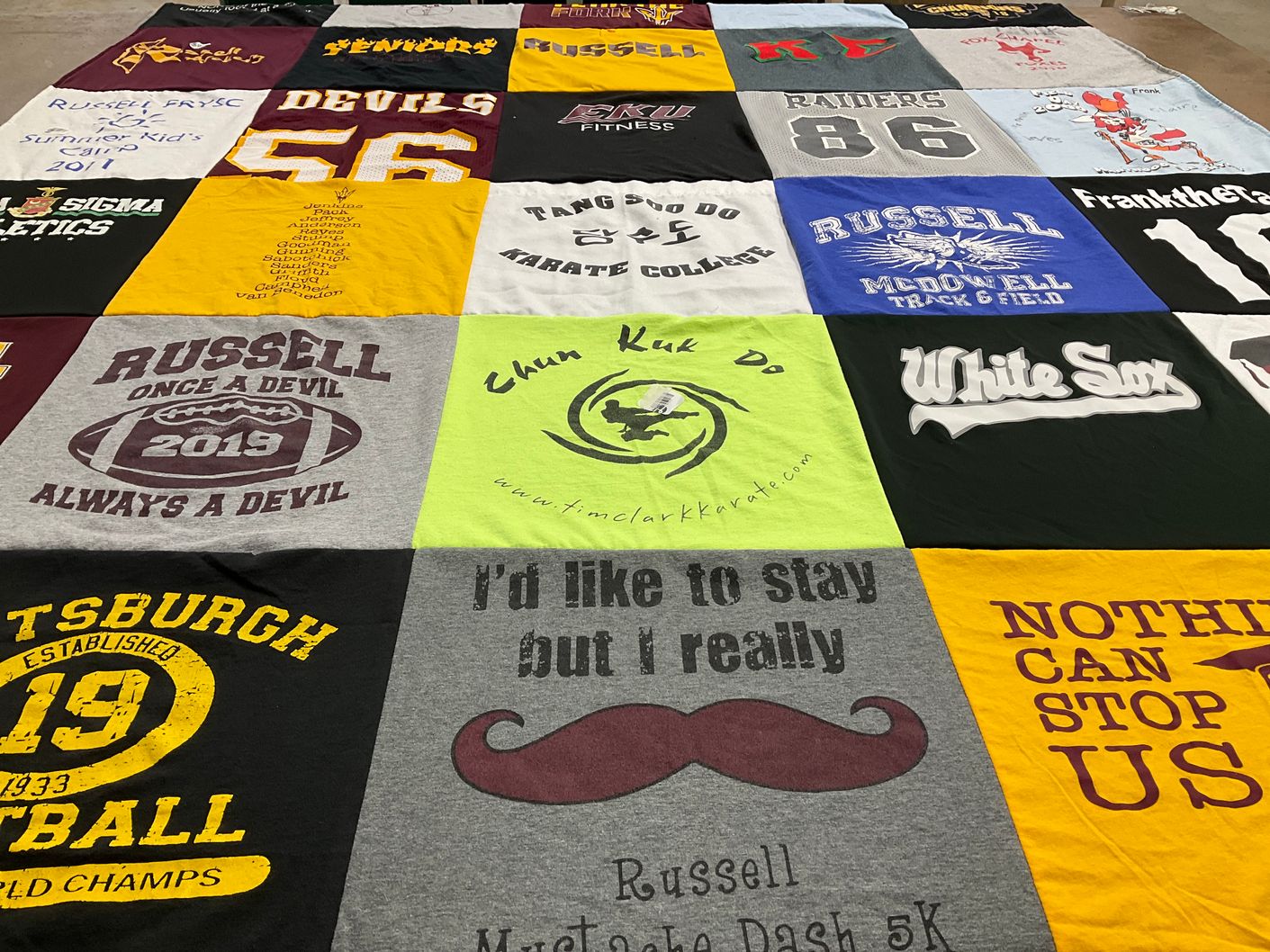 T-shirt quilt featuring pittsburgh football by Rachel from KY