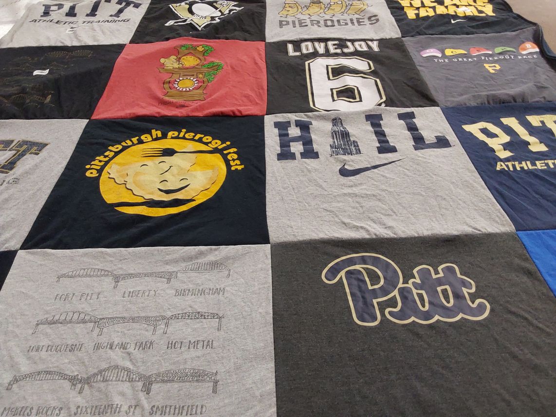 T-shirt quilt from university of pittsburgh by Natalie from PA