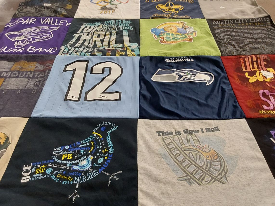 T-shirt quilt featuring seattle seahawks by Stacy from TX