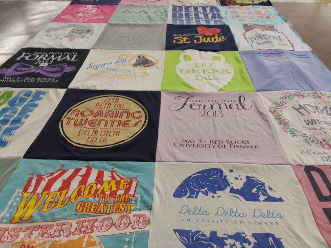 T-shirt quilt from university of denver by BRENNA from KS
