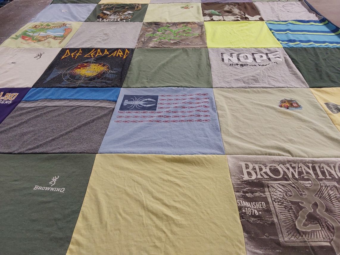 T-shirt quilt featuring louisiana state university tigers by Shanna from LA