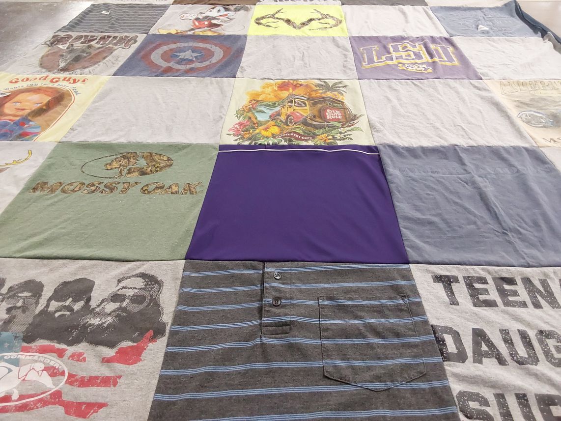 T-shirt quilt from louisiana state university by Shanna from LA