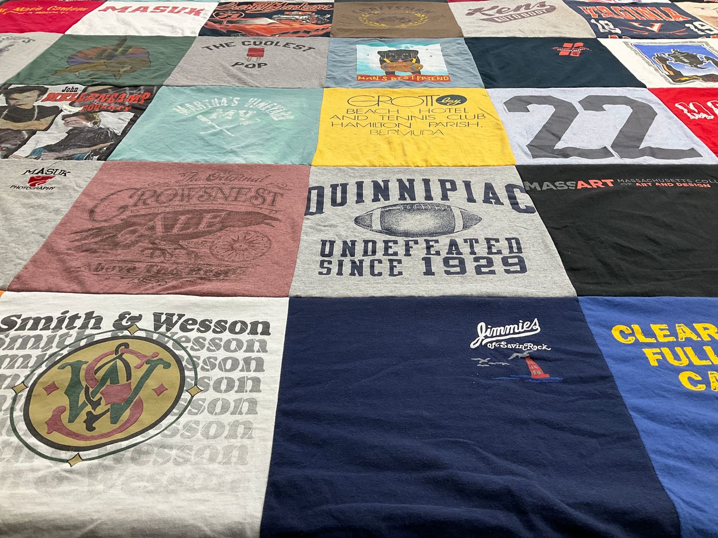 T-shirt quilt from quinnipiac university by Caitlyn from CT