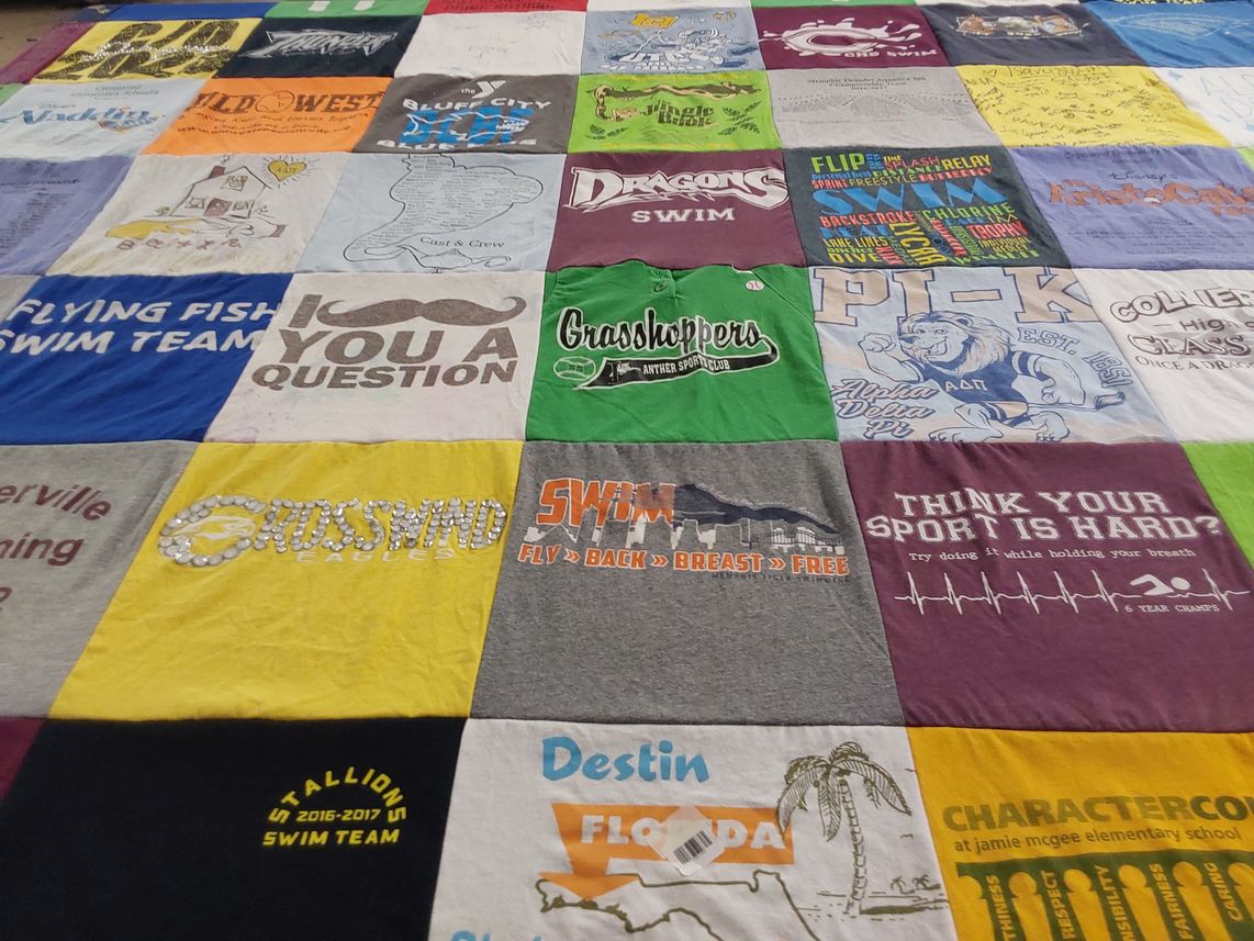 T-shirt quilt featuring grosswind eagles by Jennifer from TN