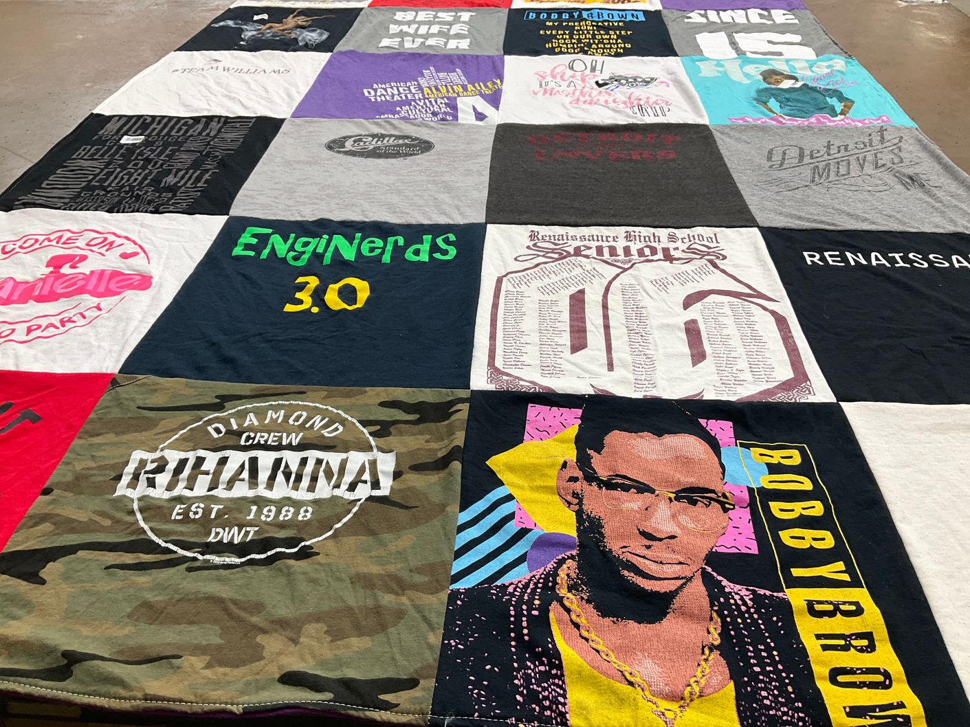 T-shirt quilt from renaissance high school by Danielle from MI