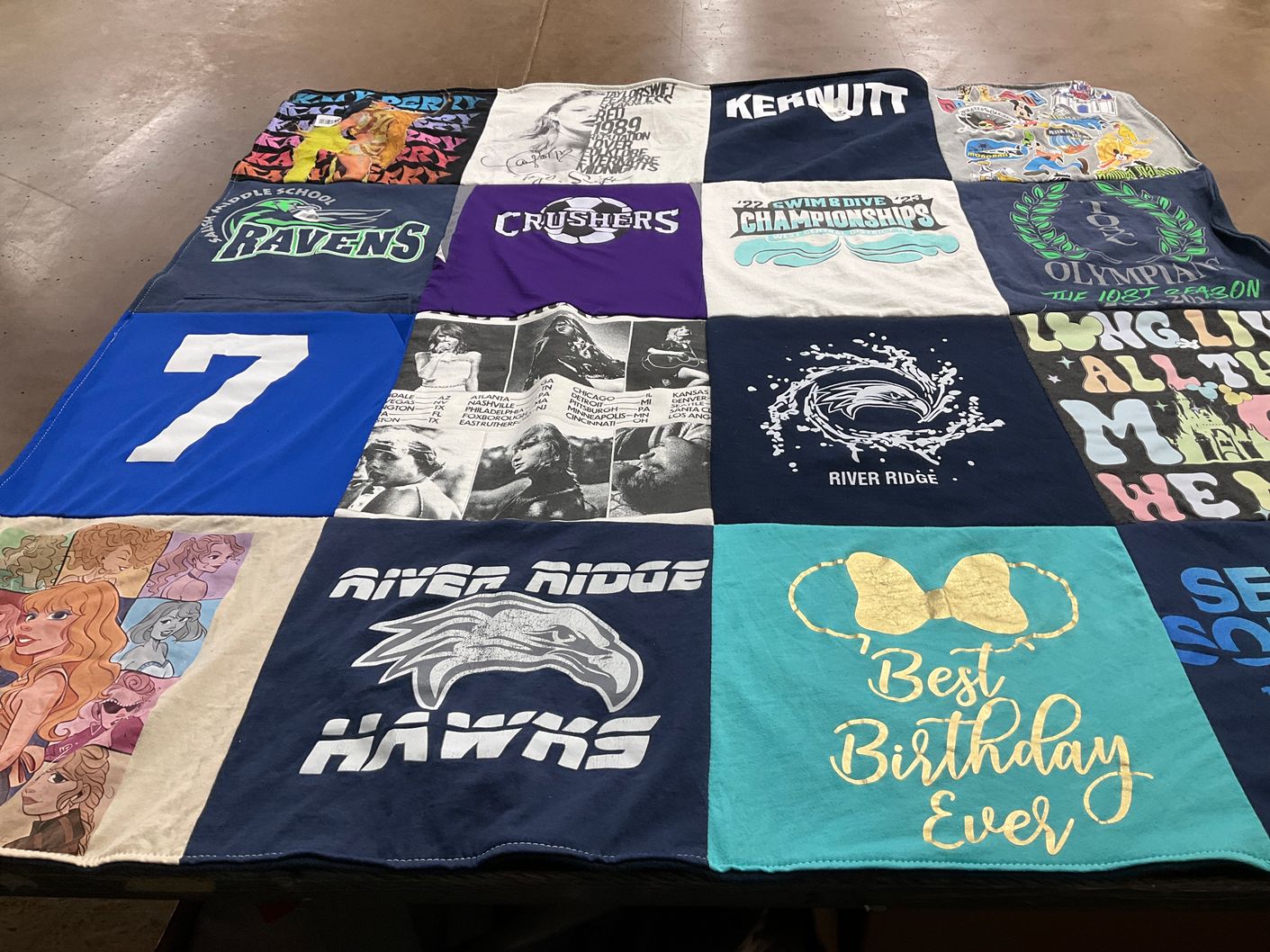 T-shirt quilt featuring river ridge hawks by Tamara from WA