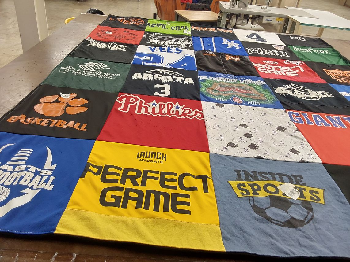 T-shirt quilt featuring philadelphia phillies, new york giants by Amber from CA