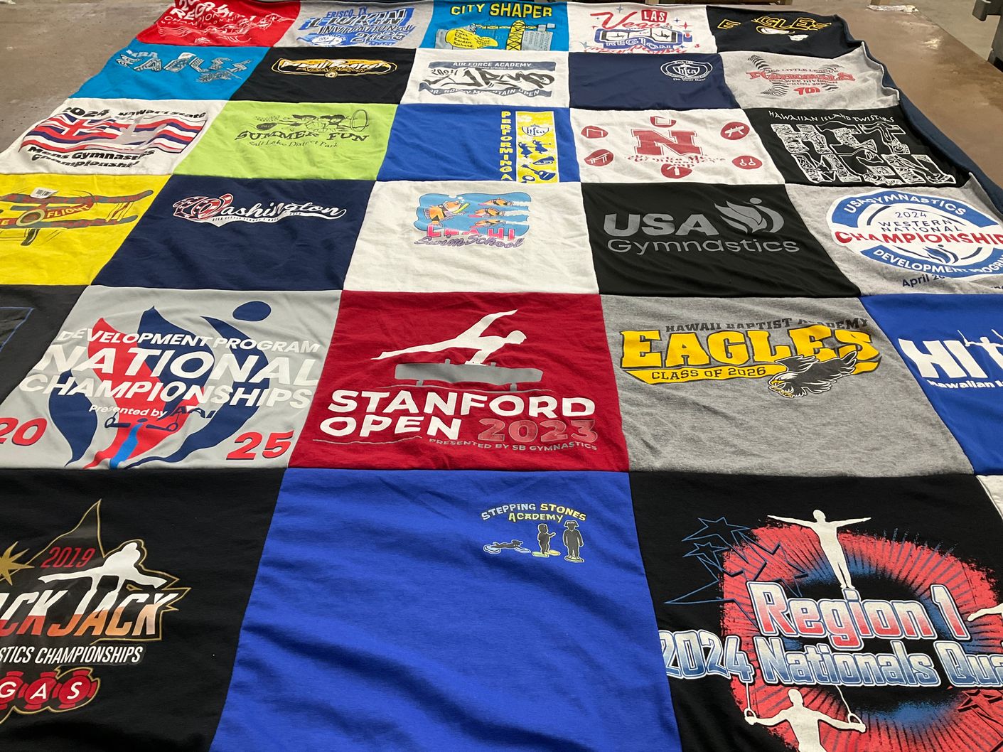 T-shirt quilt from hawaii baptist academy by Jennifer from HI