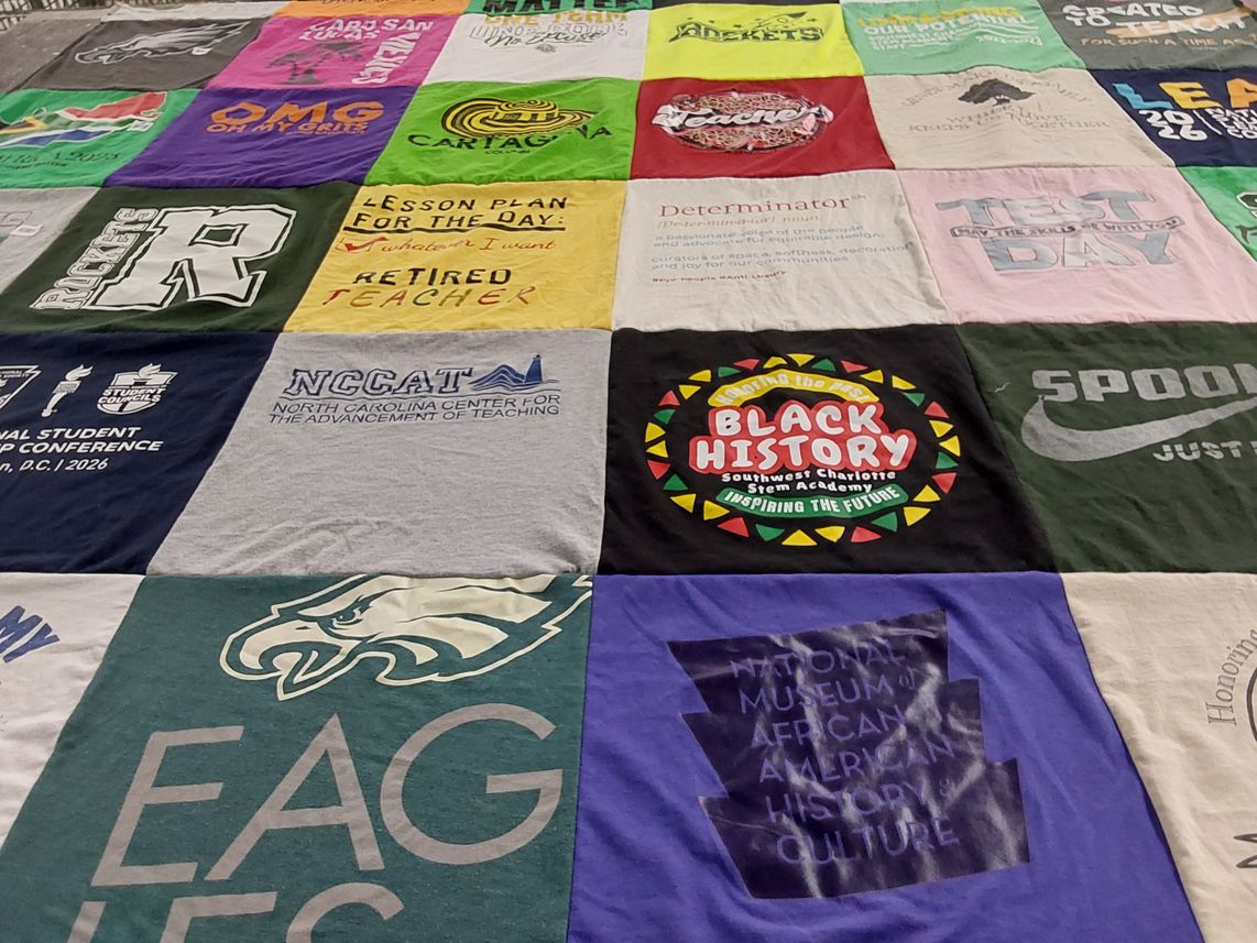 T-shirt quilt featuring eagles by KAREN from NC