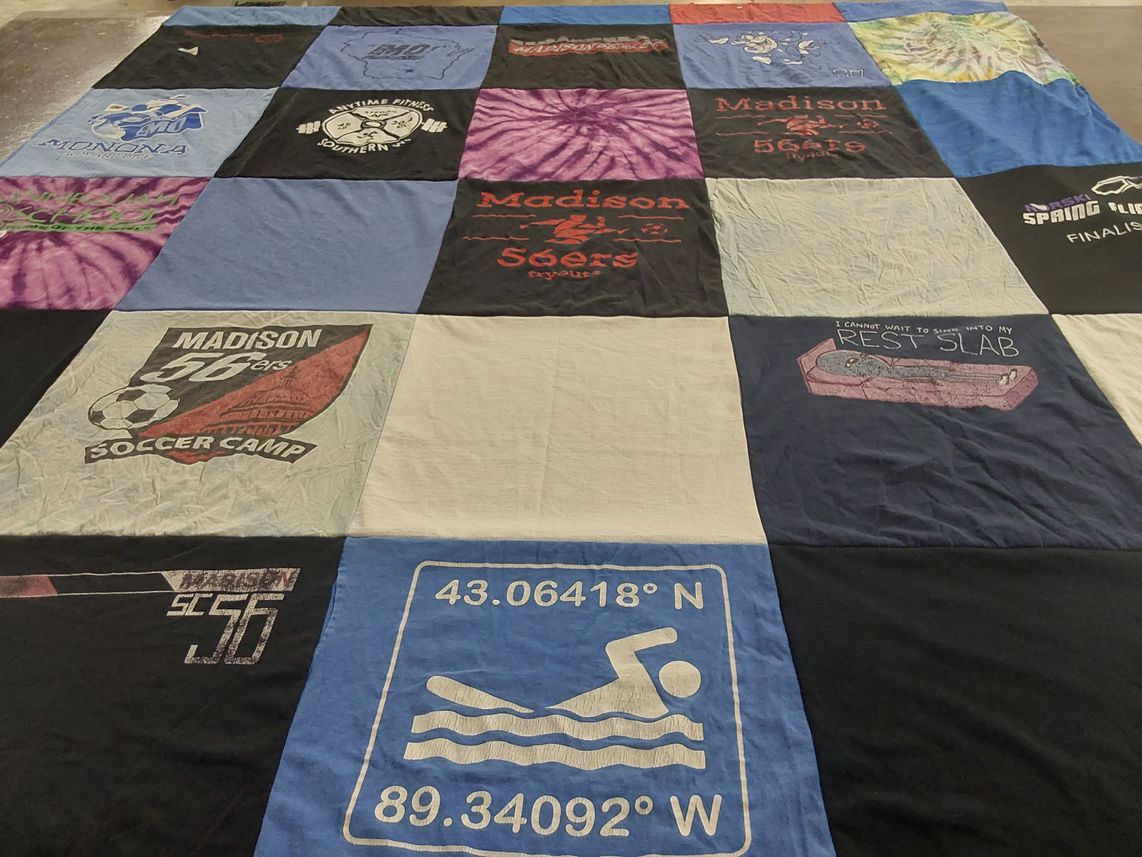 T-shirt quilt featuring madison 56ers by Gillian from WI