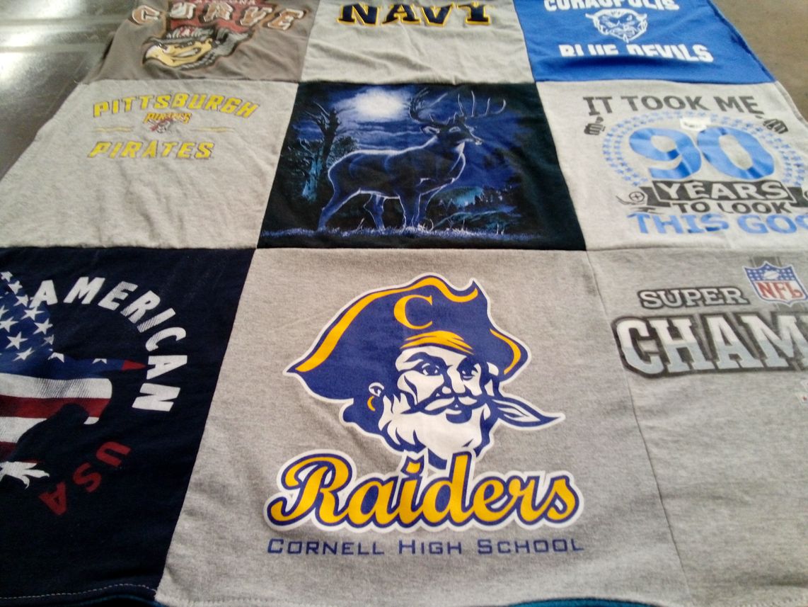 T-shirt quilt featuring pittsburgh pirates by Elaine from PA