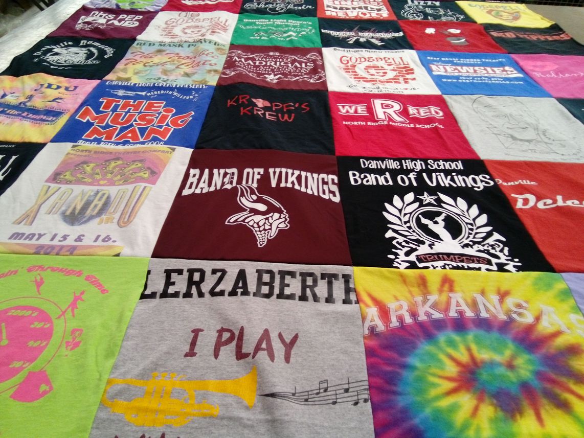 T-shirt quilt featuring danville high school band of vikings by Joshua from IL