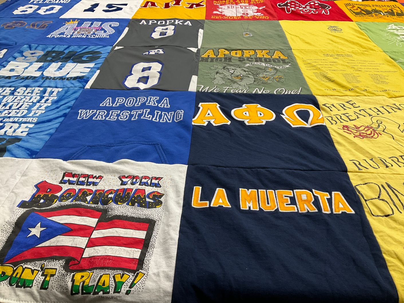 T-shirt quilt from apopka high school by Brianna from FL