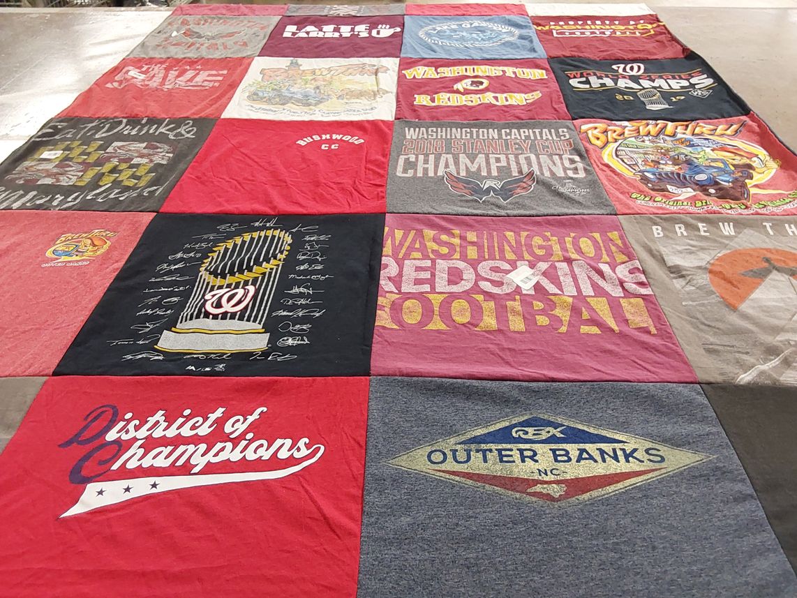 T-shirt quilt featuring washington capitals, washington redskins by Cassidy from NC