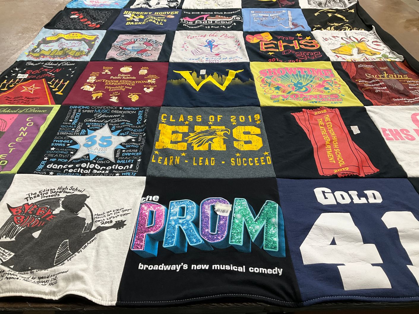 T-shirt quilt from edison high school by Michelle from NJ
