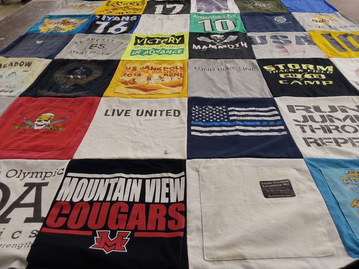 T-shirt quilt featuring thunderbirds by Suelynn from OR