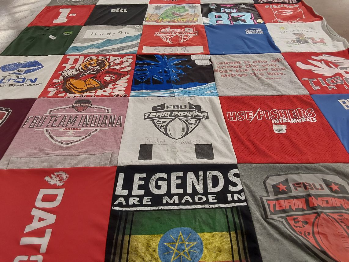 T-shirt quilt featuring fbu team indiana by Becky from IN