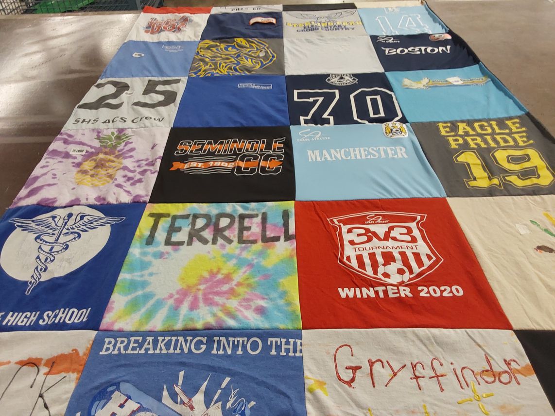 T-shirt quilt featuring eagle pride, manchester united by Michelle from FL