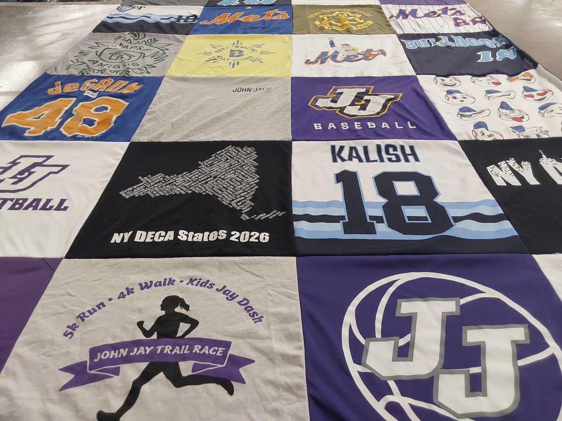 T-shirt quilt featuring john jay college of criminal justice men's baseball team by Nicole from NY