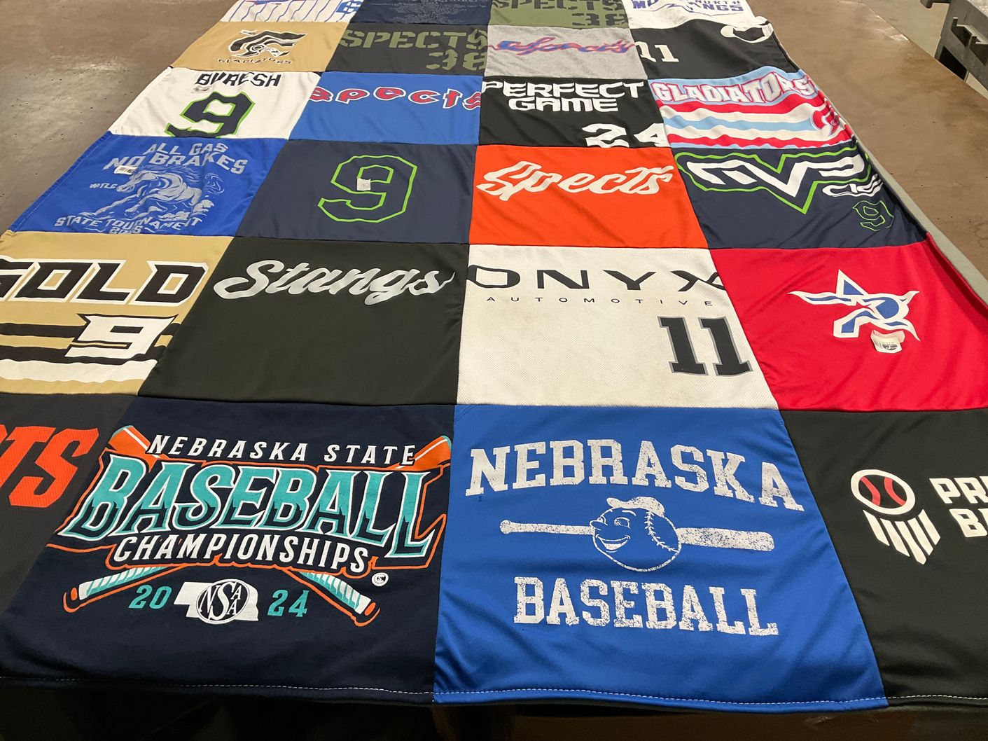 T-shirt quilt from nebraska state college by Candice from NE