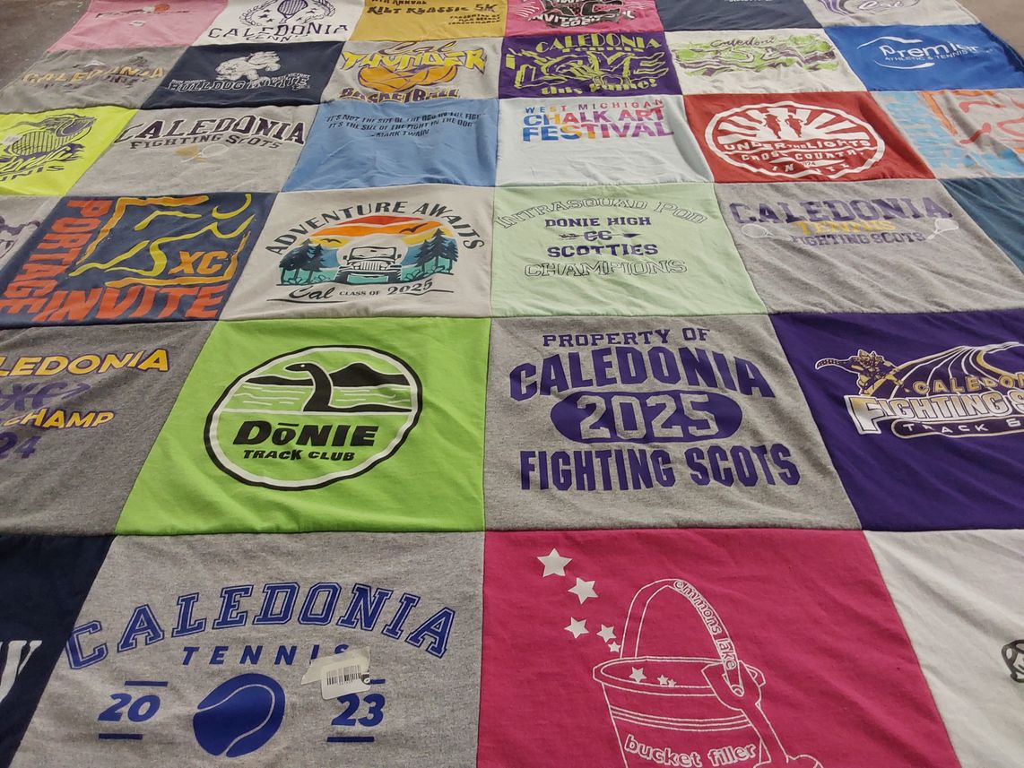 T-shirt quilt featuring caldonia fighting scots by Kathryn from MI