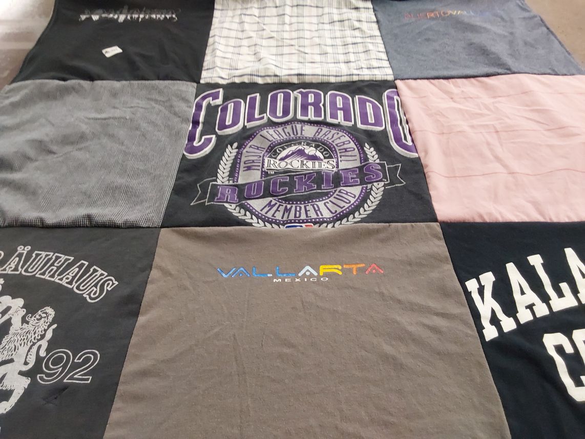 T-shirt quilt featuring colorado rockies baseball by Alison from CO