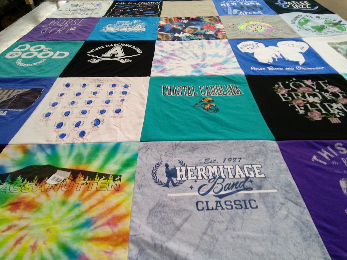T-shirt quilt from coastal carolina university, hermitage high school by Karen from VA