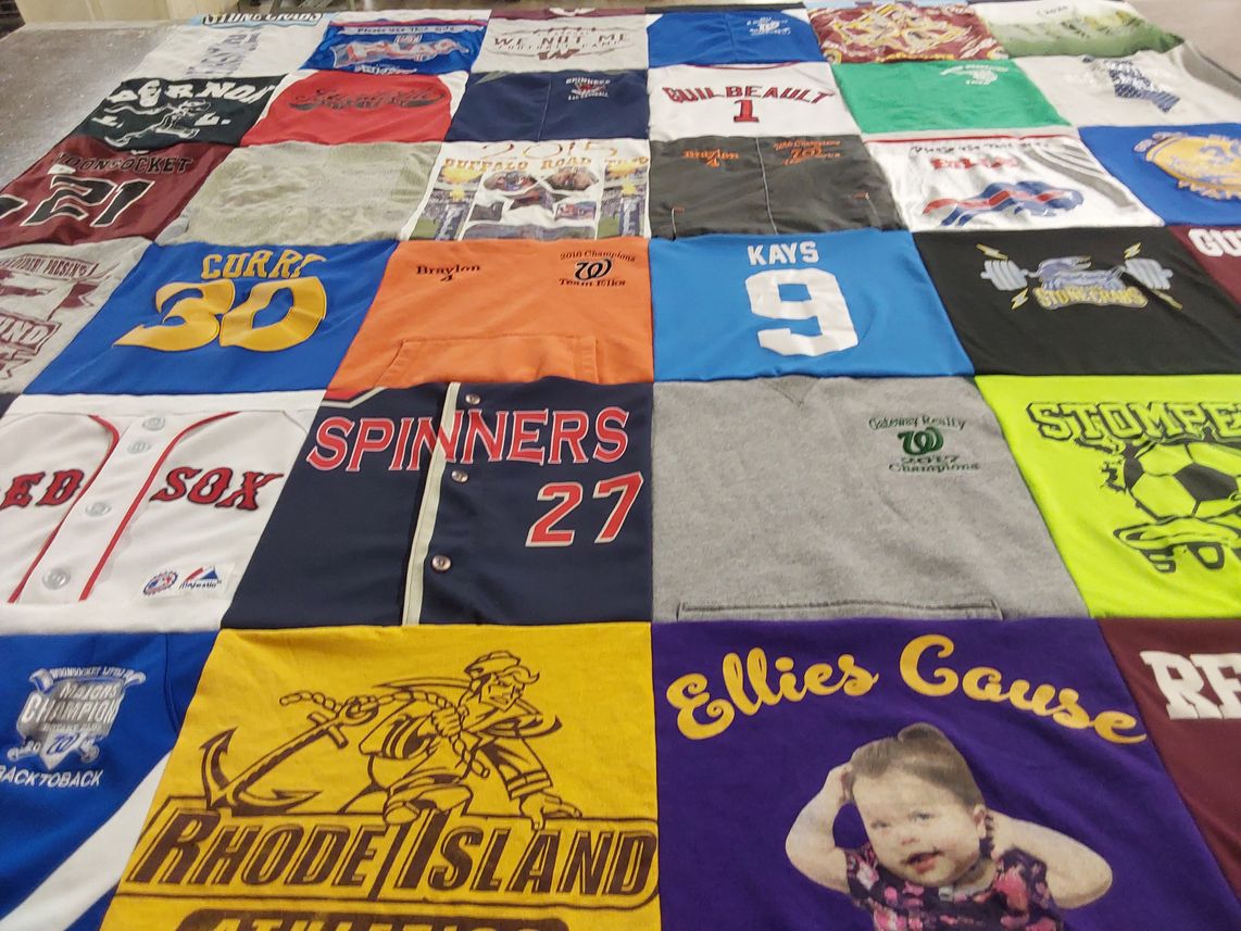 T-shirt quilt featuring red sox, spinners by Kayla from RI